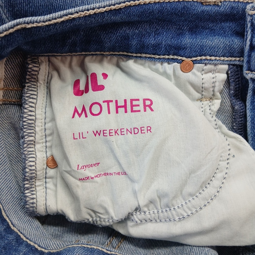 Mother Lil Weekender High Rise Flare Jeans Layover Blue P585-1008 Size 24 - Picture 6 of 13